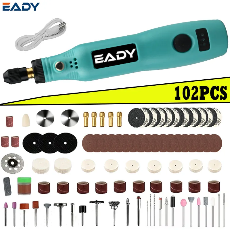 

EADY USB Cordless Mini Electric Drill & Engraving Pen – 197PCS Rotary Tool Set – Rechargeable Hand Drill Polisher for DIY, Grind