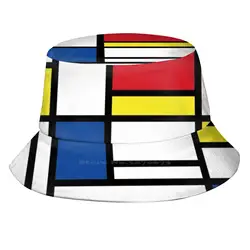 Copy Of Tableau No. 2 - By Piet Mondrian Unisex Fashion Women Men Breathable Bucket Hats Piet Mondrian Dutch Painter Pieter