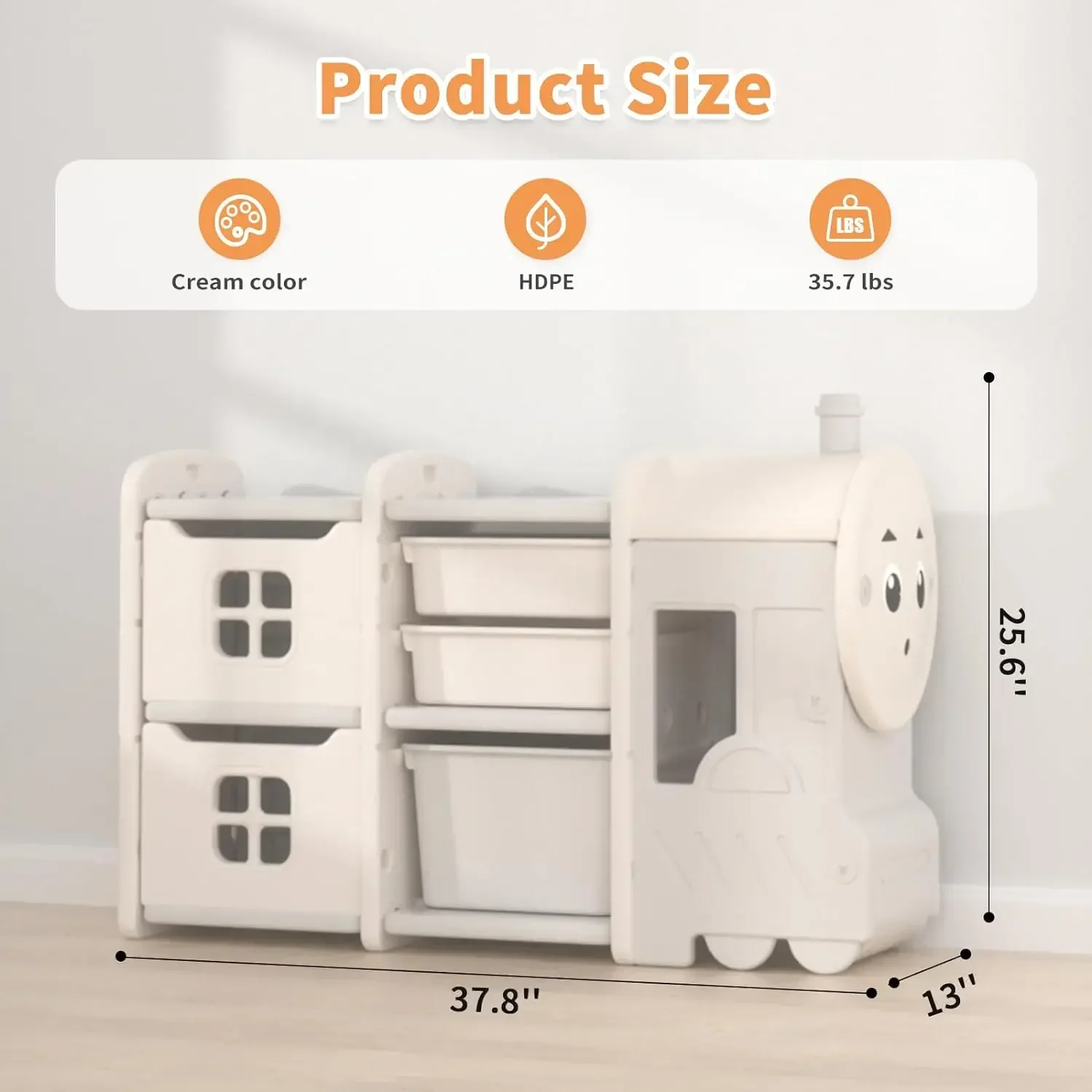 

A Storage Organizer 3 Removable Toy Bins 2 Cabinets,Multi-Purpose Toy Organizers and Storage,Enclosed Cabinets,2 Layers