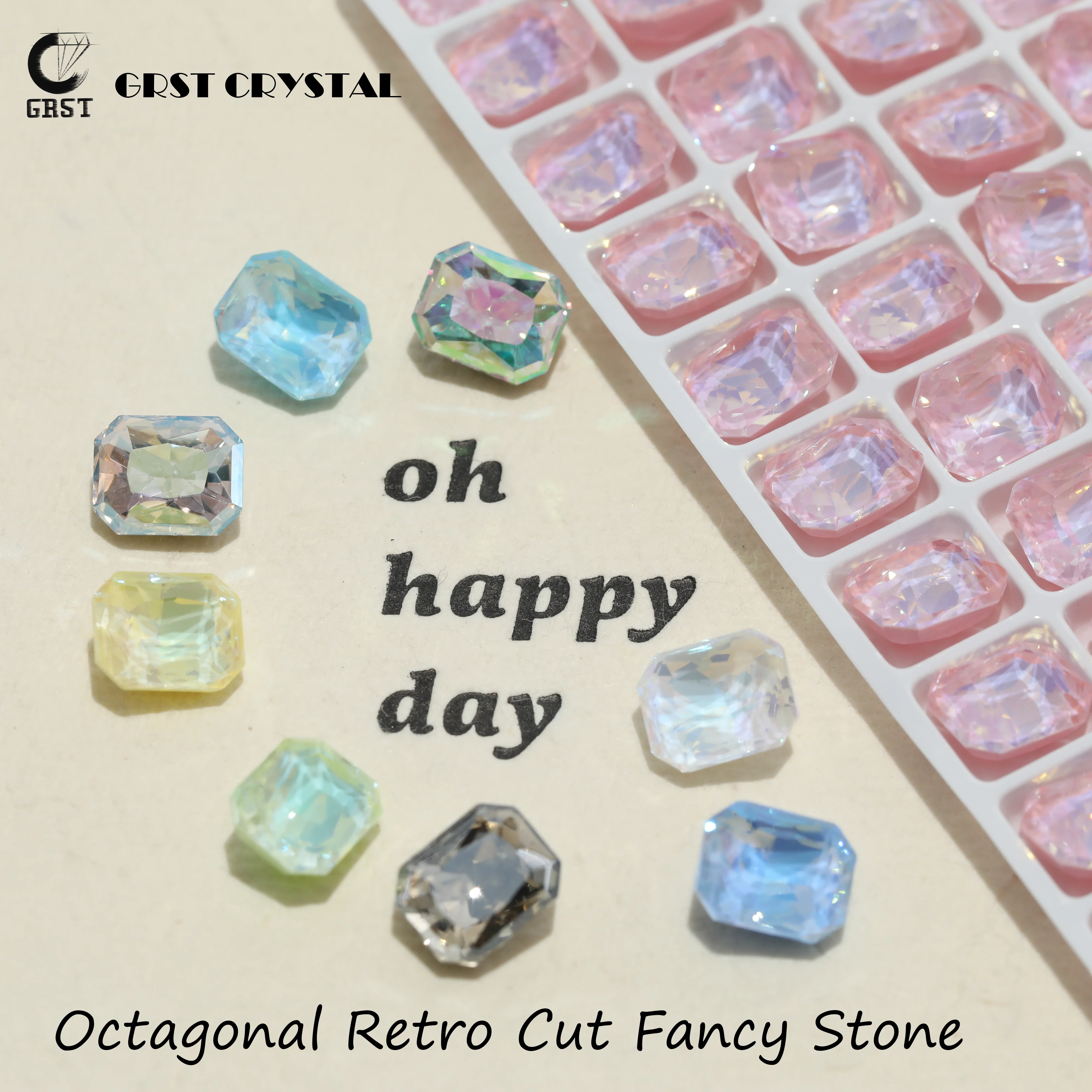 GRST DV4043 Premium Kristall Oktagonale Retro-Schliff Fancy Stones Design Version Serie Strasssteine für DIY Nagelkunst, Kleider, Taschen und Zubehör – Detail 1