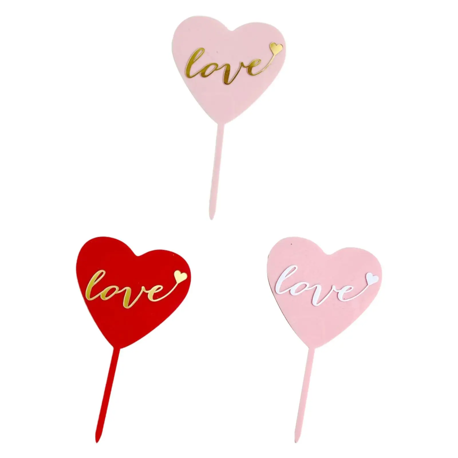20Pcs Birthday Cake Topper Sign Love Letter Heart Shape Cake Inserts Cupcake Pick for Home Baby Shower Party Weddings Decor