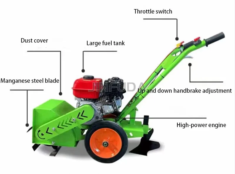 High Quality   Agricultural Ditch Tillage Weeding Topdressing Soil Turning Machine Small Micro Cultivator Rotary Tilling Machine