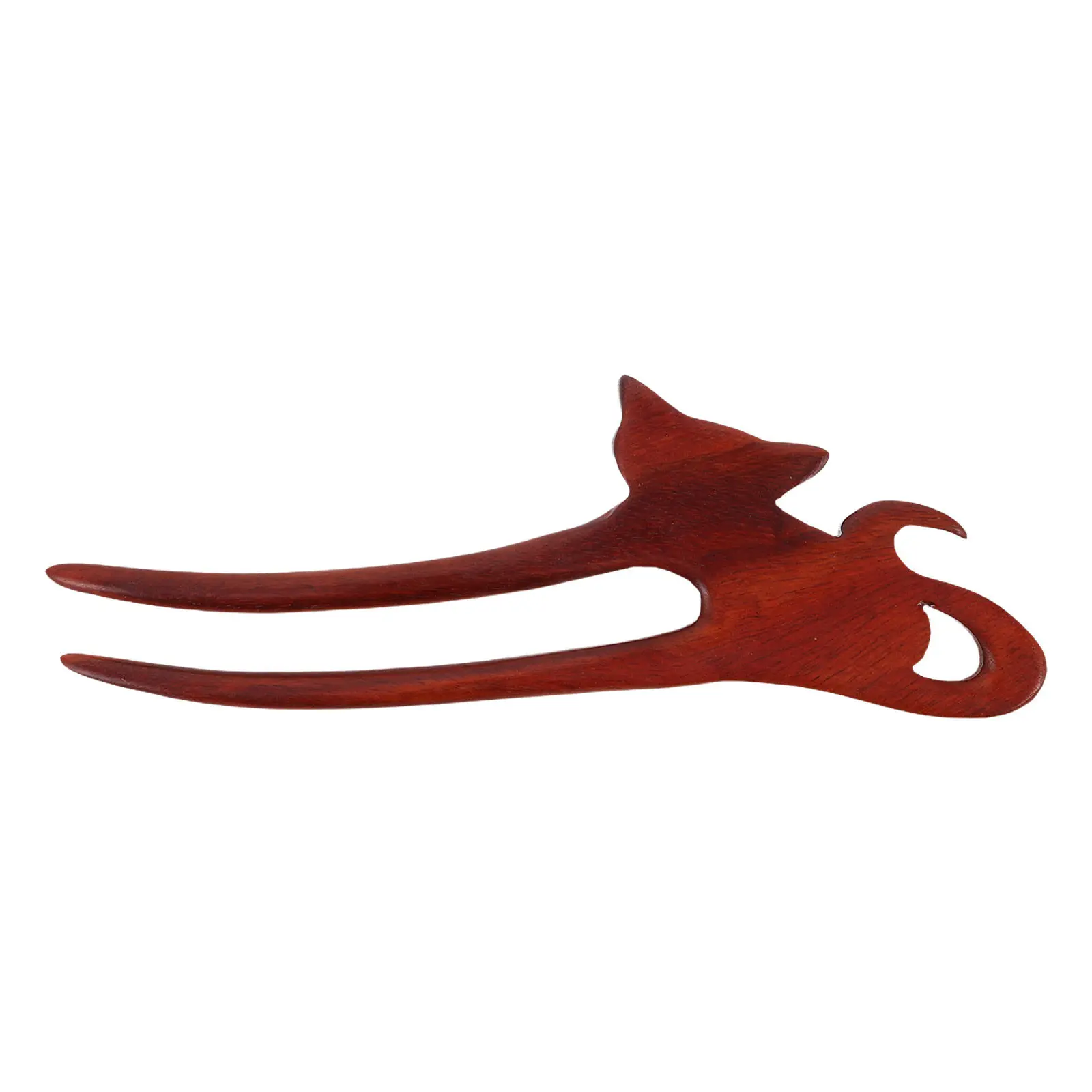 Sandalwood U-Shaped Hairpin For Women Vintage Chinese Style Bun Sticks Dark Red Wooden Hair Forks Updo Hair Accessories