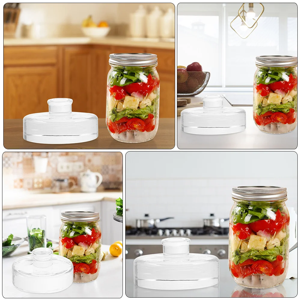 2 Pcs Fermented Glass Weights Mason Jar Wide Mouth for Pickling Fermenting Jars Lids