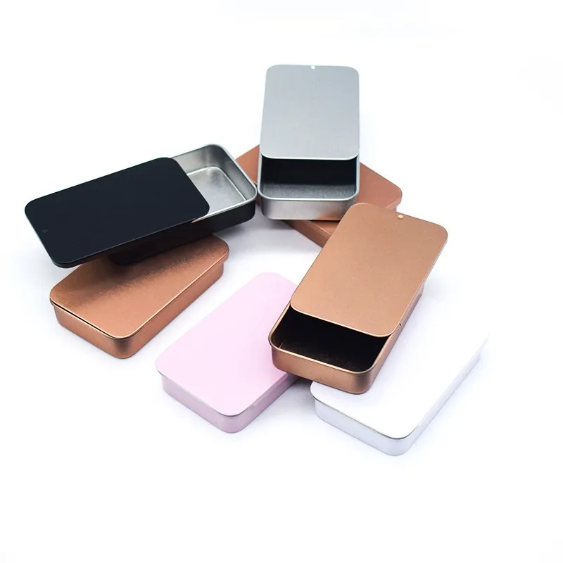 5pcs Push-pull Small Tin Box Cosmetic DIY Sticker Eye Shadow Blush Cream Badge Sundries Storage Small Tin Dust-proof Box