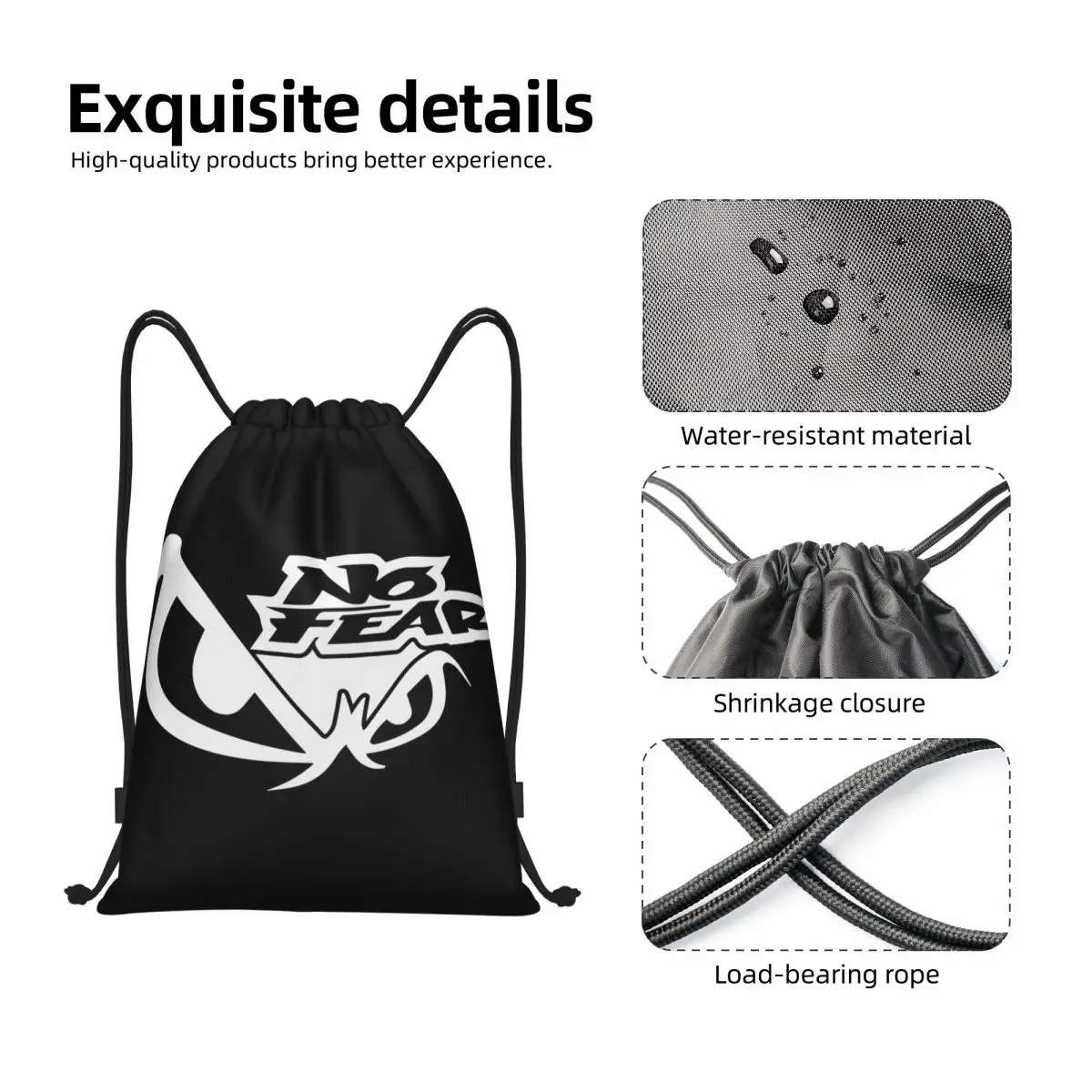 No Fear Owl's Eyes Sandwich Multi-function Portable Drawstring Bags Sports Bag Book Bag For Travelling