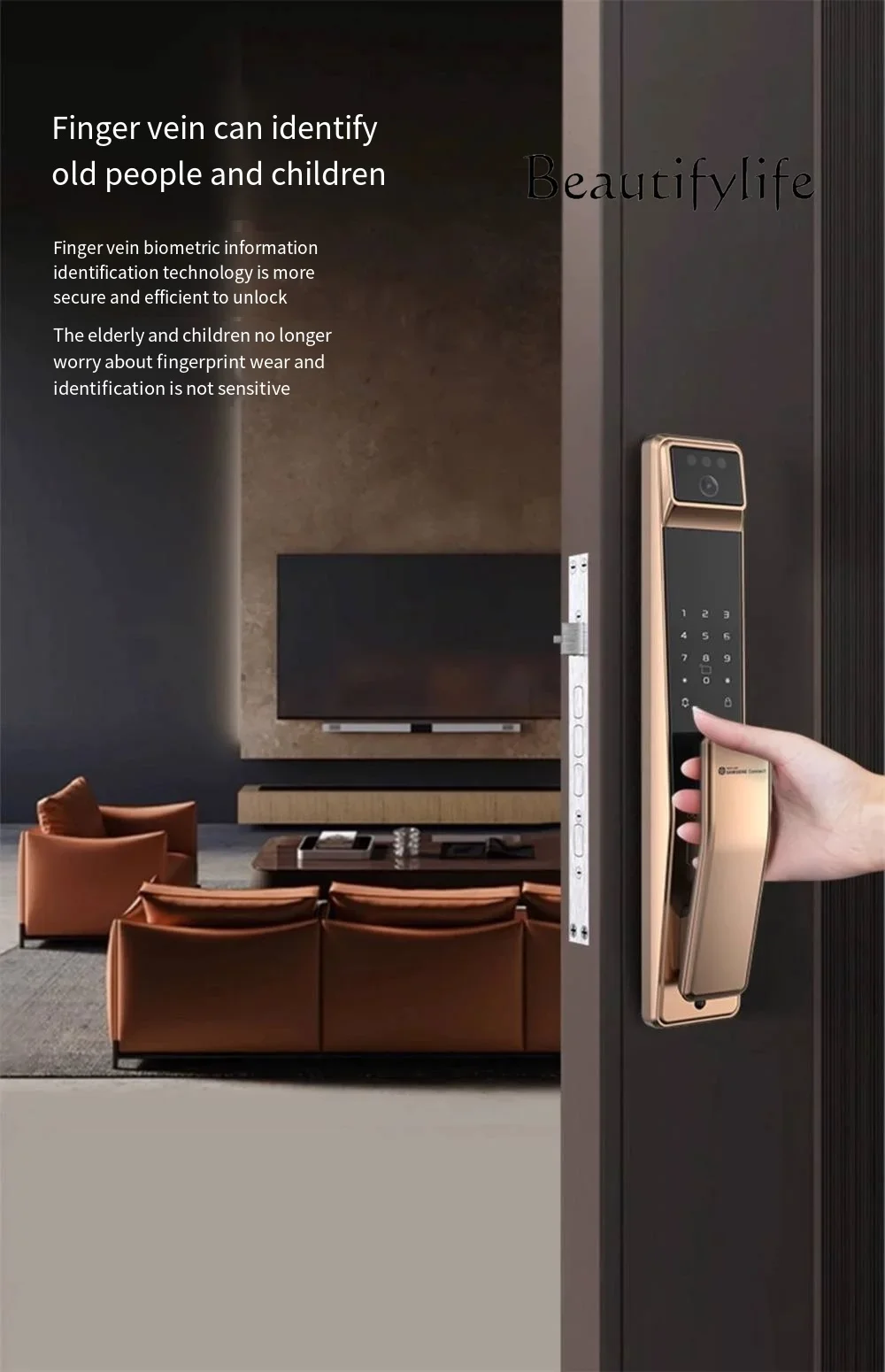 JB Face 3d Facial Recognition Doorbell With Camera Smart Digital Electronic Lock P30max For Samsung Smart Thing App Fingerpri