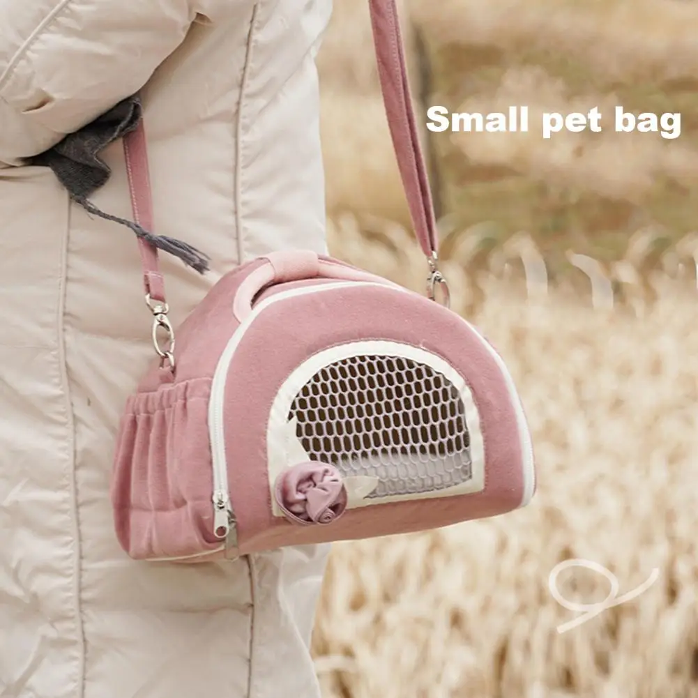 Hamster Travel Carrier Bag Breathable Small Pet Carrier Bag Walking Small Animal Carrier for Hamster Guinea Pig Rabbit