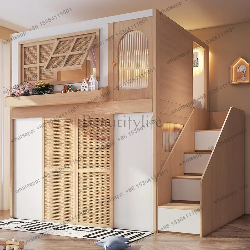 Bunk Bed with Separate Privacy Areas for Brother & Sister, Double Layer Bed for Adults, Noise-Free Partitioned High Low Bed