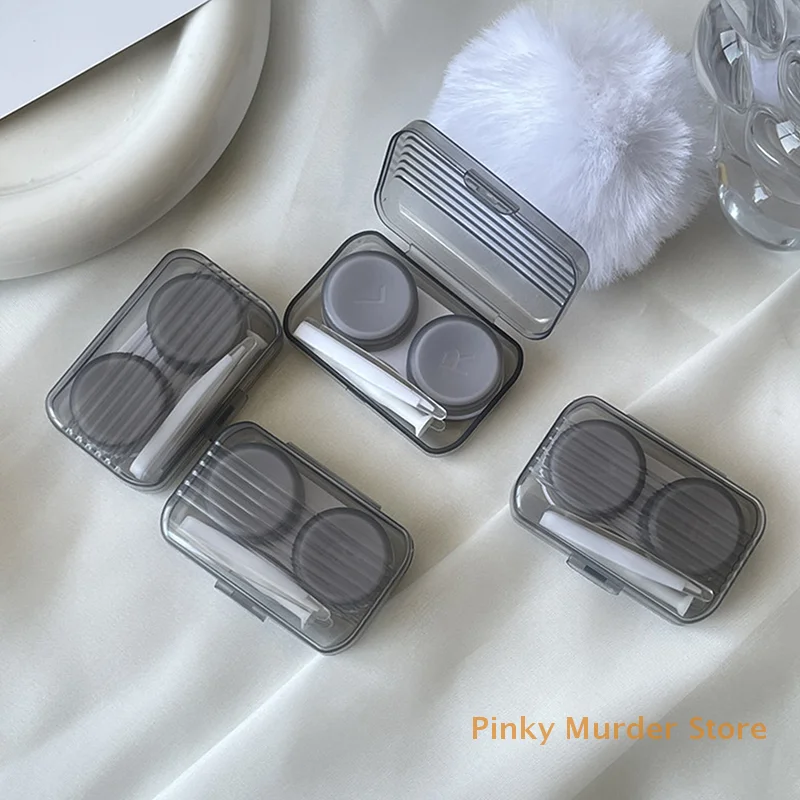 ALi/Cute Candy Color Contact Lens Case For Girl Cute Portable Contact Lens Box Kit Beauty Lens Storage Container