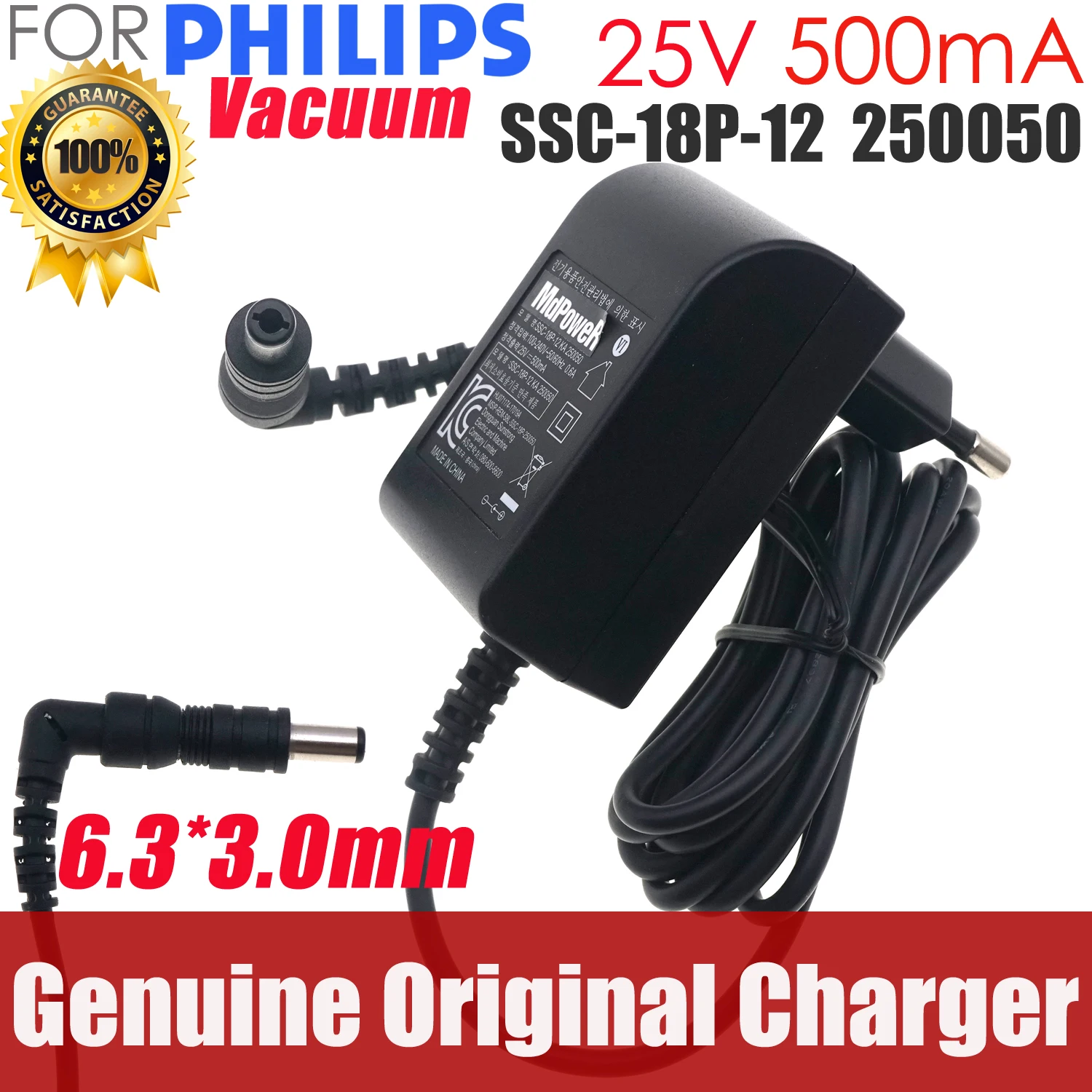 

25V 0.5A SSC-18P-12 Genuine Switching Adapter Charger for Philips Vacuum Cleaner FC6168 FC6170 FC6169 FC6172 FC6405 Power Supply