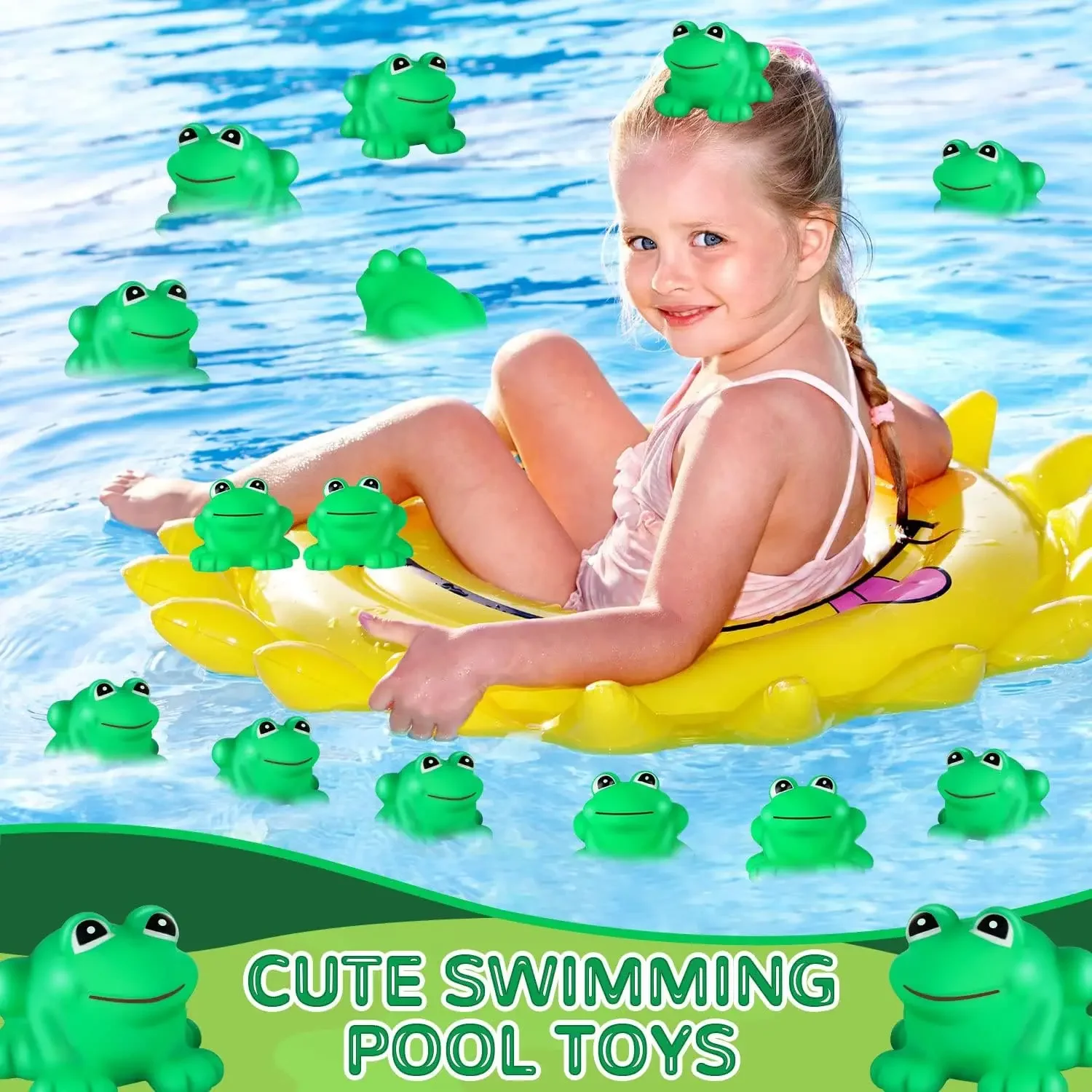 24-100PCS Rubber Frogs Squeak & Floating Mini Frogs Bath Toys Bulk Frog Bathtub Toys for Birthday Party Classroom