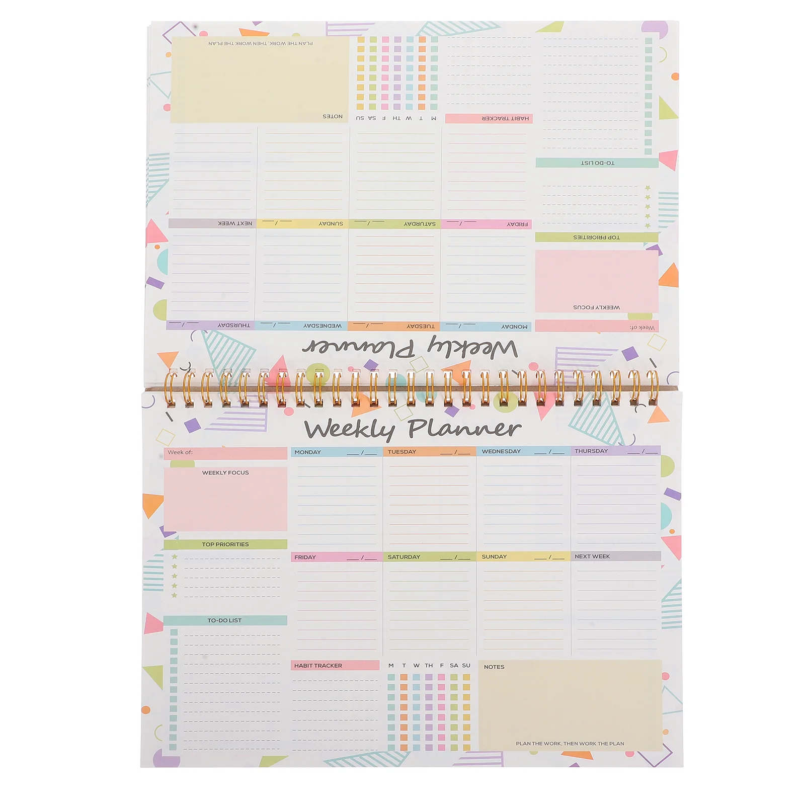 Weekly Planner Daily Checklist Spiral Food Journals for Tracking Meals Organizer Notebook Work