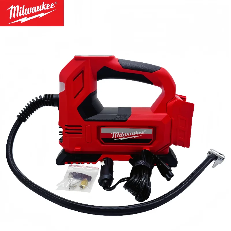 

Milwaukee Cordless Electric Air Pump Tire Inflator Air Compressor with Digital Pressure Gauge For Milwaukee 18V Battery PIN