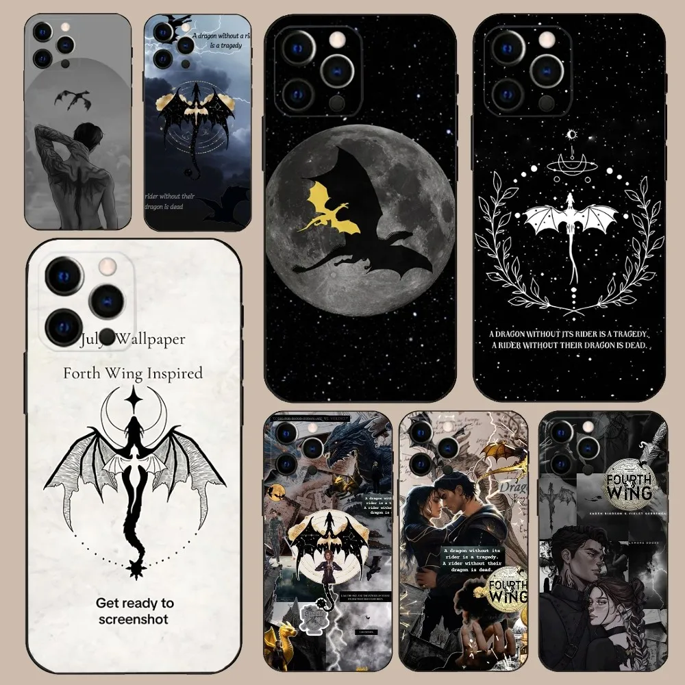 F-Fourth W-Wing Dragon Phone Case For iPhone 16,15,14,13,12,11,Pro,X,XS,Max,XR,Plus,Mini Soft Black Cover