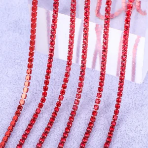 VC كريستال حجر الراين سلسلة كأس, حجر الراين الذهب الماس, زين زخرفية, حواف للفساتين, 1 ياردة, 5 ياردات أعلى 8 مبيعات ملابس مشرقة - No3