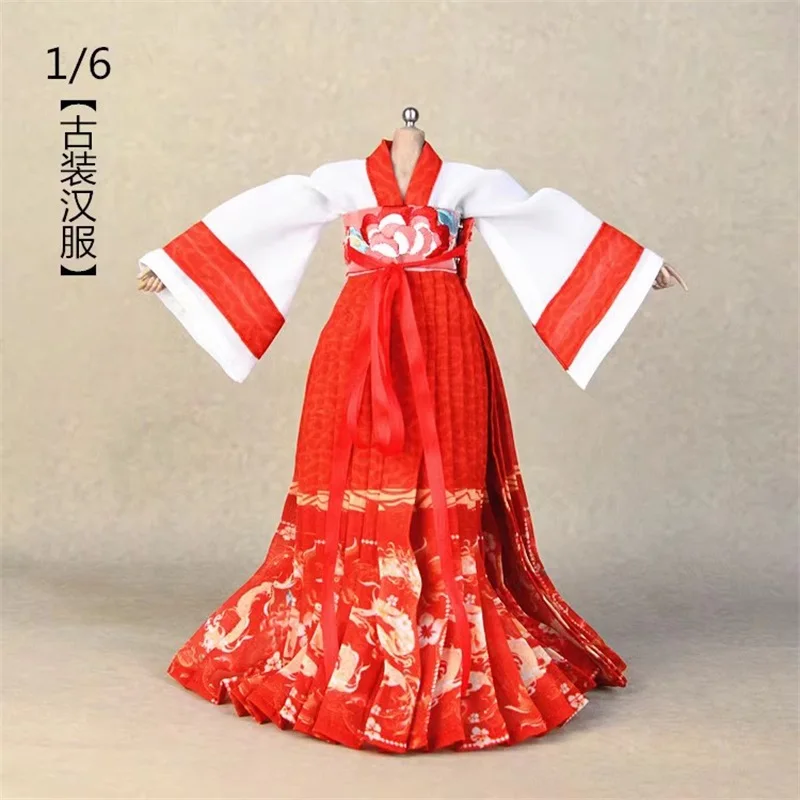 1/6 Ancient Female Soldier Tang Dynasty Hanfu Embroidered Chest Iength Ru Skirt Model Fit 12'' Action Figure Body In Stock