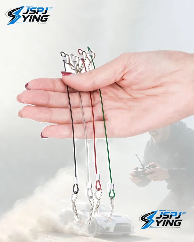 RCMetal R‑Pin Body Clips 8Pcs With Anti‑Lost Rope Prevent Loss Shell Buckle Fastener Fit 1/10 RC Crawler HPI HSP WLtoys Off‑Road