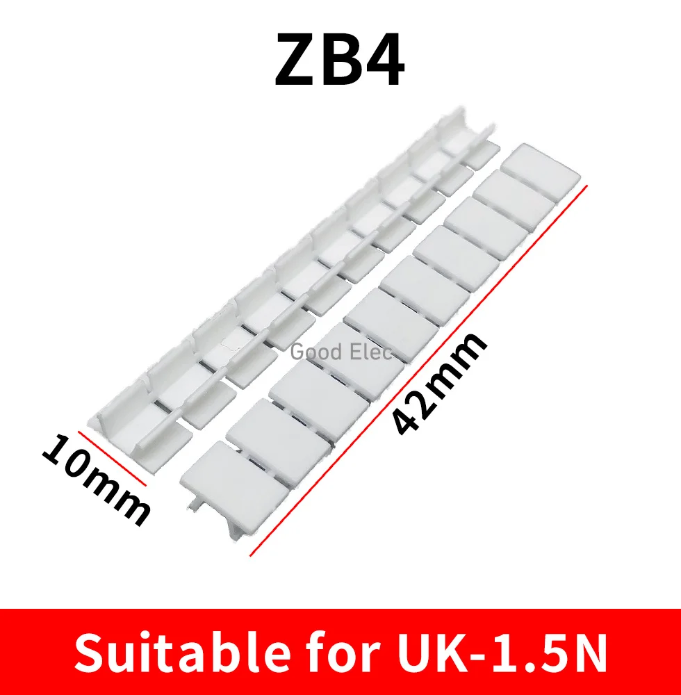 100PCS ZB4/ZB5/ZB6/ZB8/ZB10/ZB12 UK3N UKK3 USLKG3  Blank Din Rail Terminal Blocks Maker Strips Label