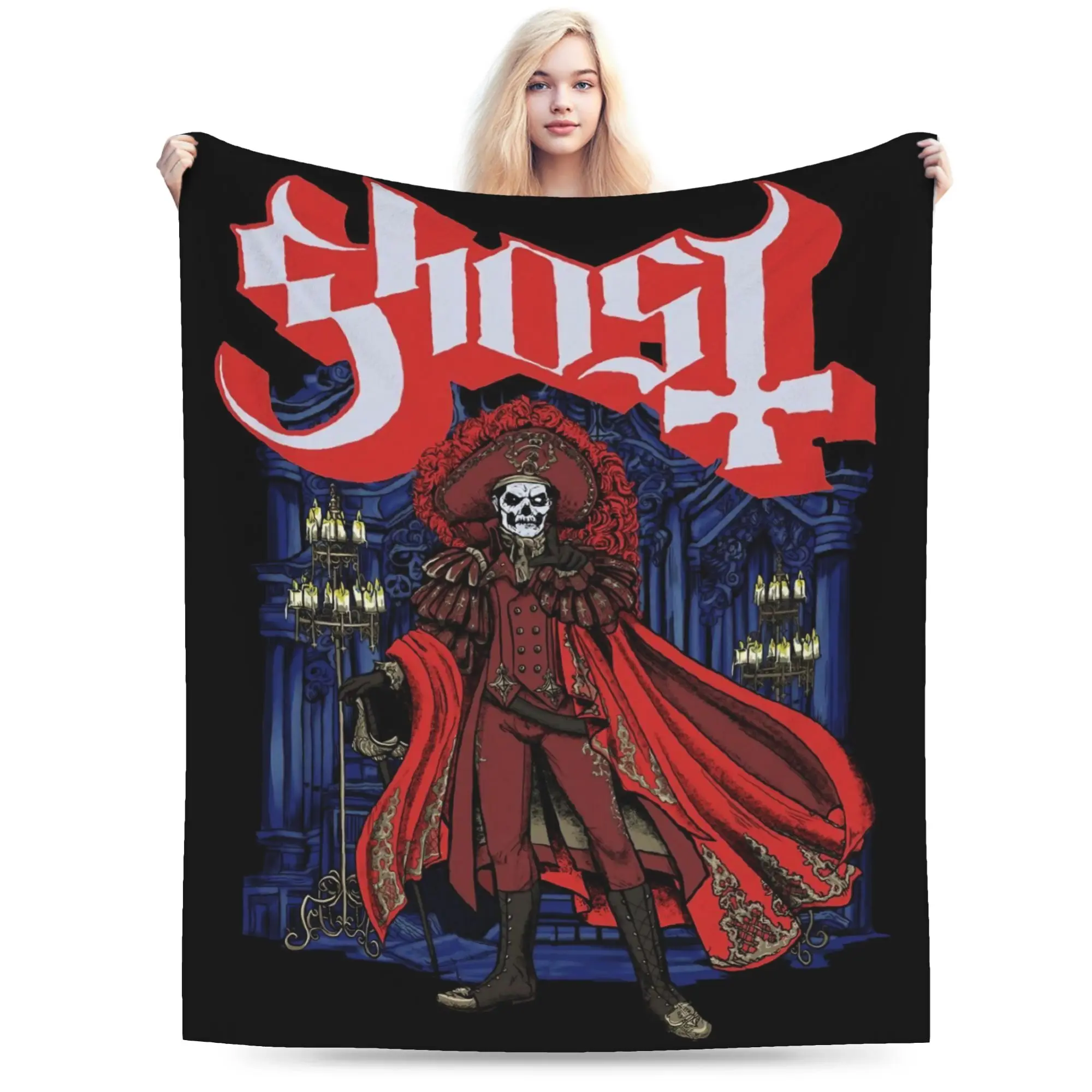 Coperte Rock Heavy Metal Band Decorazioni tessili in pile Fantasma Coperta portatile super morbida per letto Tappeto per auto