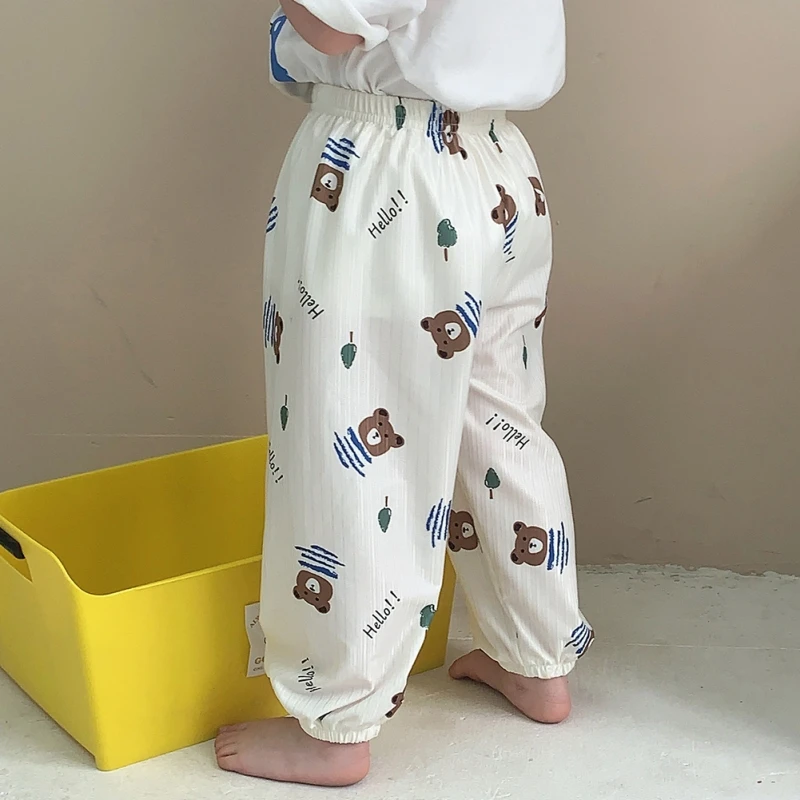 Baby Boys Girls Pants 2-9T Toddlers Summer Thin lantern pants Cute Print Soft Muslin Clothes Pants Pantalons