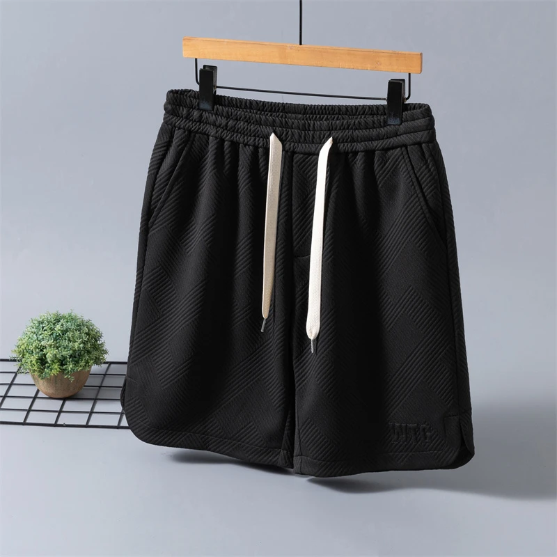 Ice silk casual shorts for men in summer, thin and quick drying five inch beach pants, summer American fashion brand men's mid l