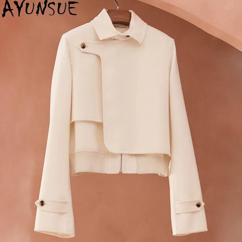 AYUNSUE véritable peau De mouton femmes vestes automne vêtements en cuir véritable veste pour femme 2025 Vintage Jaqueta De Couro coupe ajustée