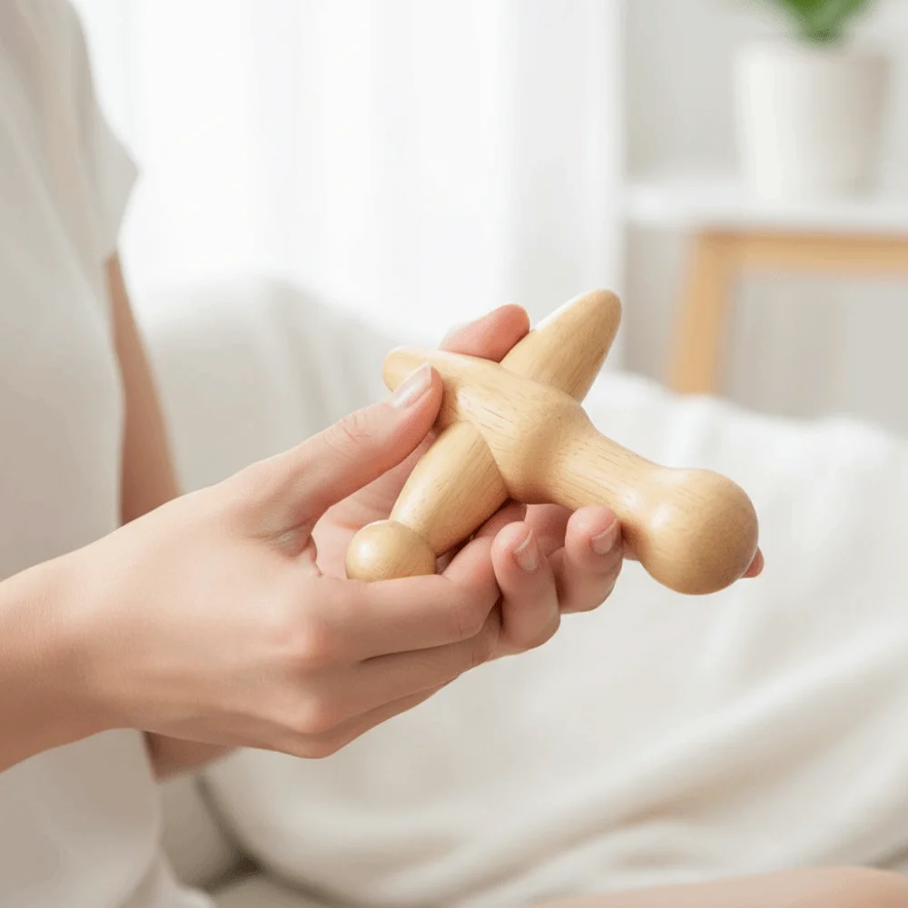 Handheld Wooden Foot Massage Stick Wood Smooth Surface Wood Massage Roller Acupressure Pressure Point