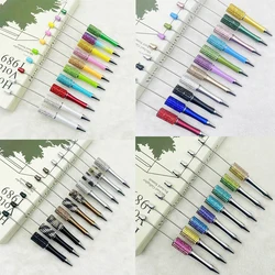 20pcs Diamond Beaded Pen DIY Colorful Beadable Ballpoint Pens Student Stationery Pens for Writing School Office Supplies