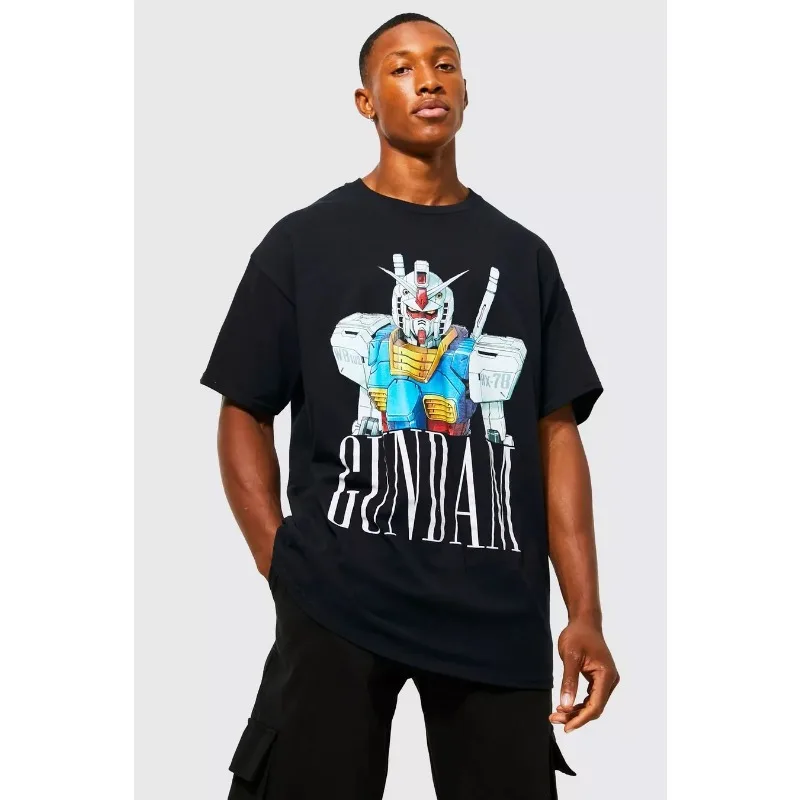 STRICT-G JAPAN Mobile Suit Gundam SEED FREEDOM T-shirt Strike Freedom Gundam TypeII Summer Men's High Quality Cotton Tshirt