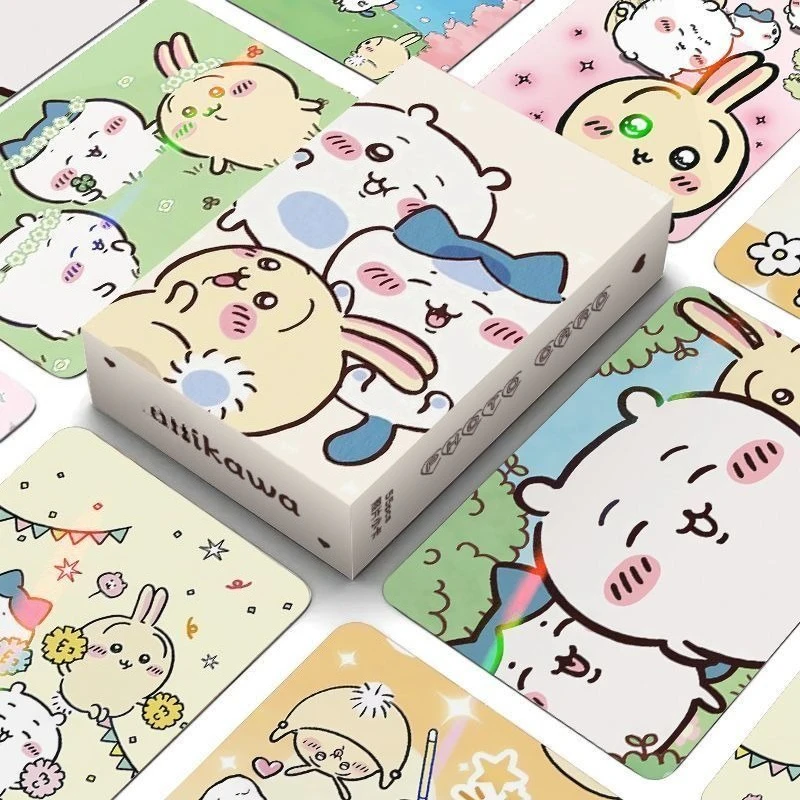

55/110pcs Chii-Kawa Laser Small Cards Cute Cartoon Flash Cards for Boys and Girls Fun Novelty Toys Birthday Gifts
