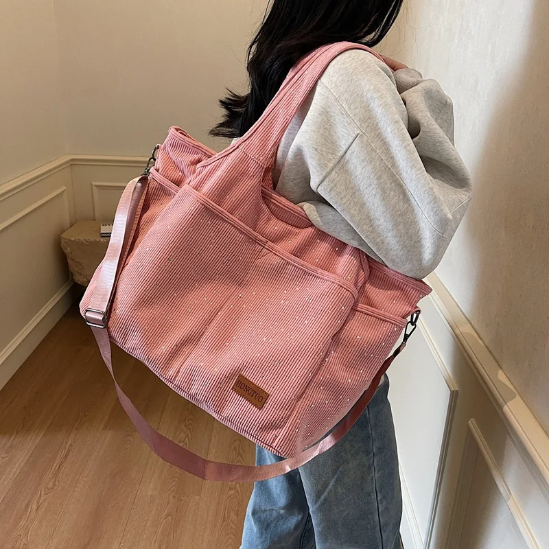 

Флисовая сумка через плечо большой вместимости для женщин, портативная женская сумка-тоут, универсальная повседневная женская дорожная сумка, сумка 가방