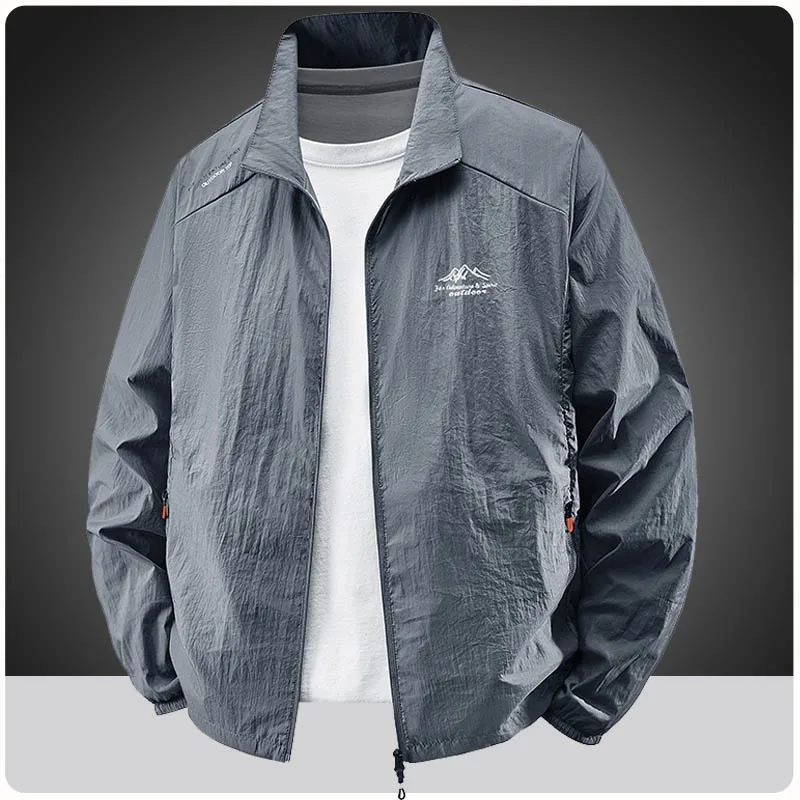 Summer Hiking Jackets Men Fishing Cycling Jacket Gym Sports Running Coat Outdoor Sun-Protective Thin Jacket 7XL 8XL Men Clothing