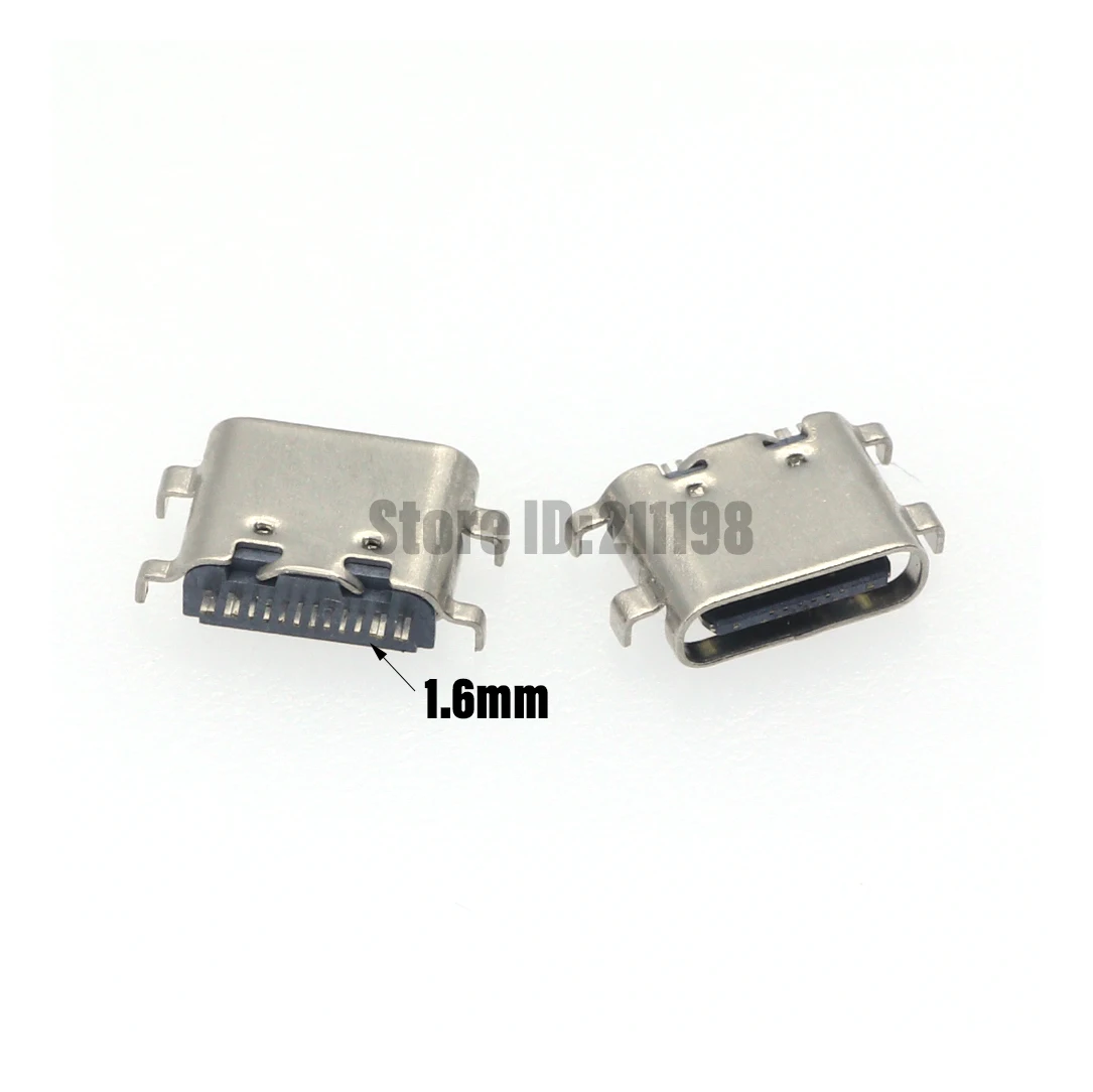 100Pcs/Lot Micro Usb Jack 3.1 Type-C 16Pin Smd 90 Degree Female Connector For Mobile Phone Charging Port Charging Socket