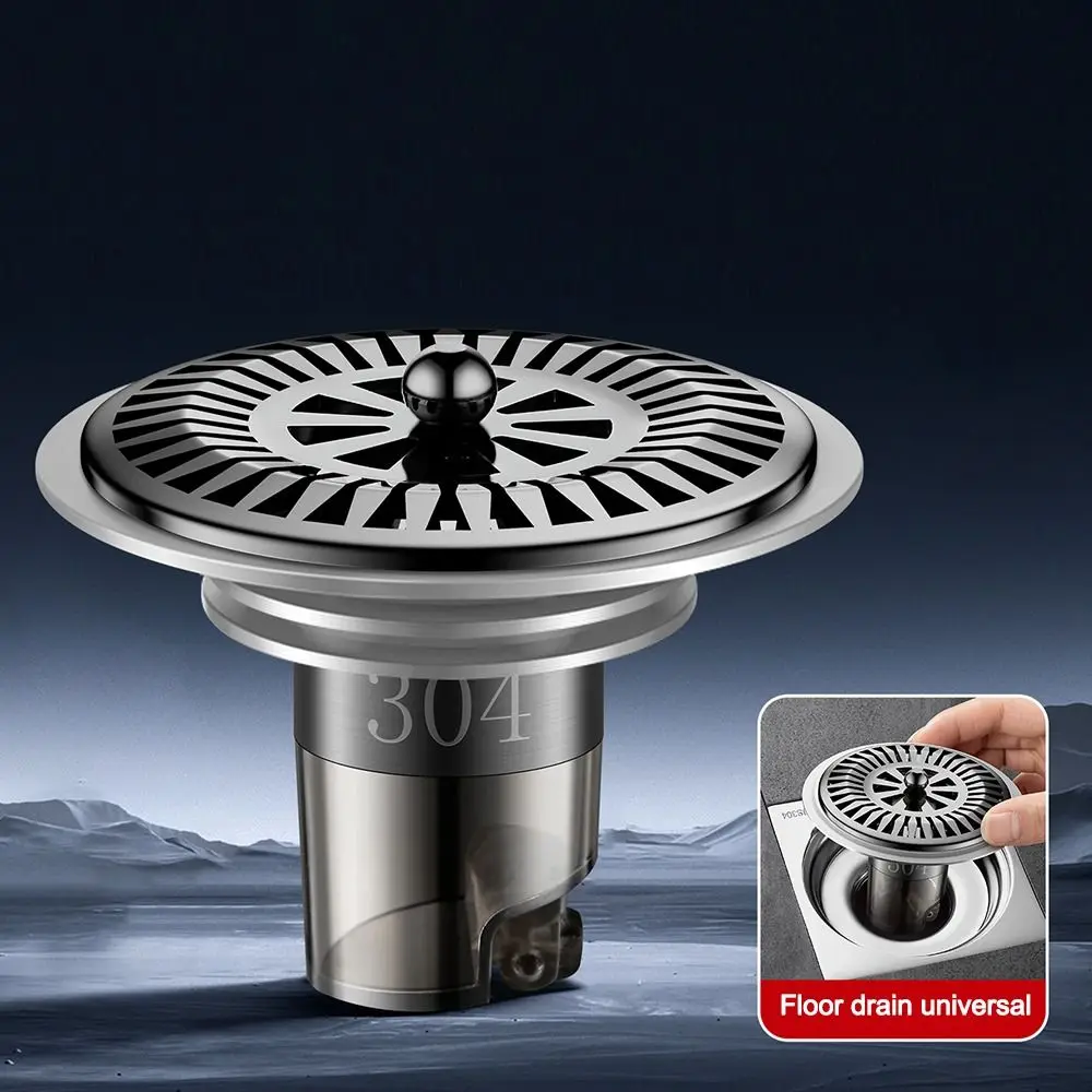 Stainless Steel Odor Proof Drain Core Hair Catcher Insect Proof Kitchen Sewer Sealing Ring Bathroom Drain Plug