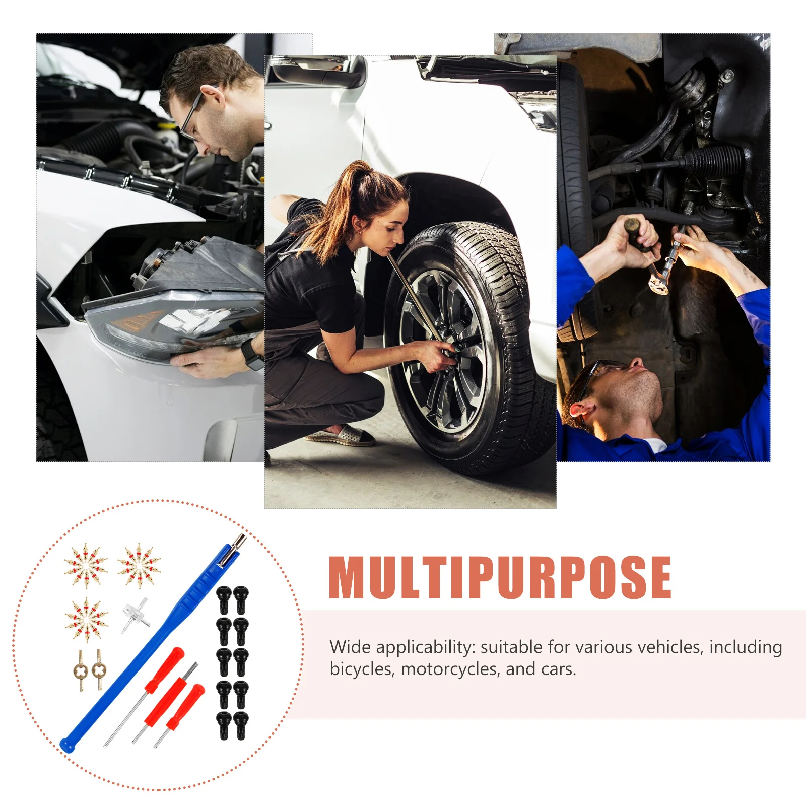 

1Set Tire Valve Core Remover Puller Installer Valve Stem Tool Kit Car Motorcycle Bicycle Repair Tire Tools Puller Tool