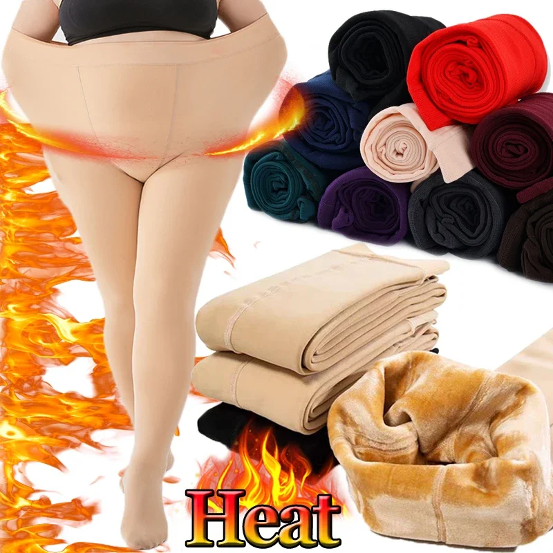 Collants en velours épais pour femmes, leggings en peluche, bas élastiques taille haute, chaussettes de jambe saillantes, résistant au froid, charme Sox, hiver