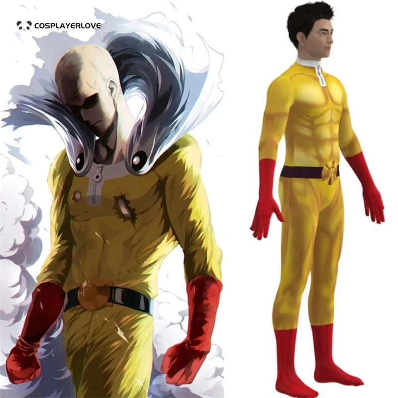 20262026 122026 11Punch Man Saitama Jumpsuit Cosplay Costume Halloween Christmas Carnival