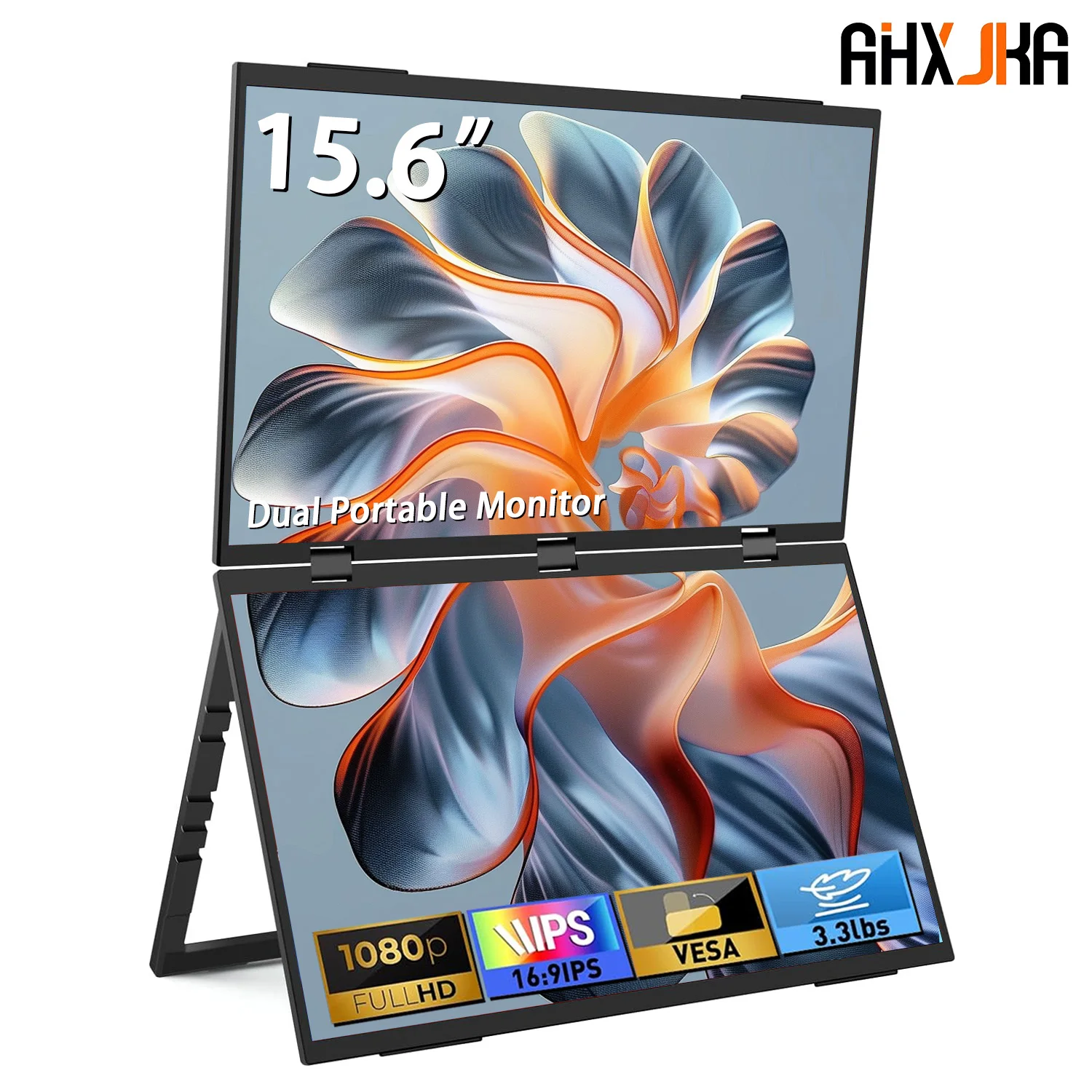 

AHXJKA 15,6-дюймовый складной двойной монитор FHD 100% sRGB удлинитель экрана ноутбука портативный монитор VESA для PS4/5 Windows Mac OS