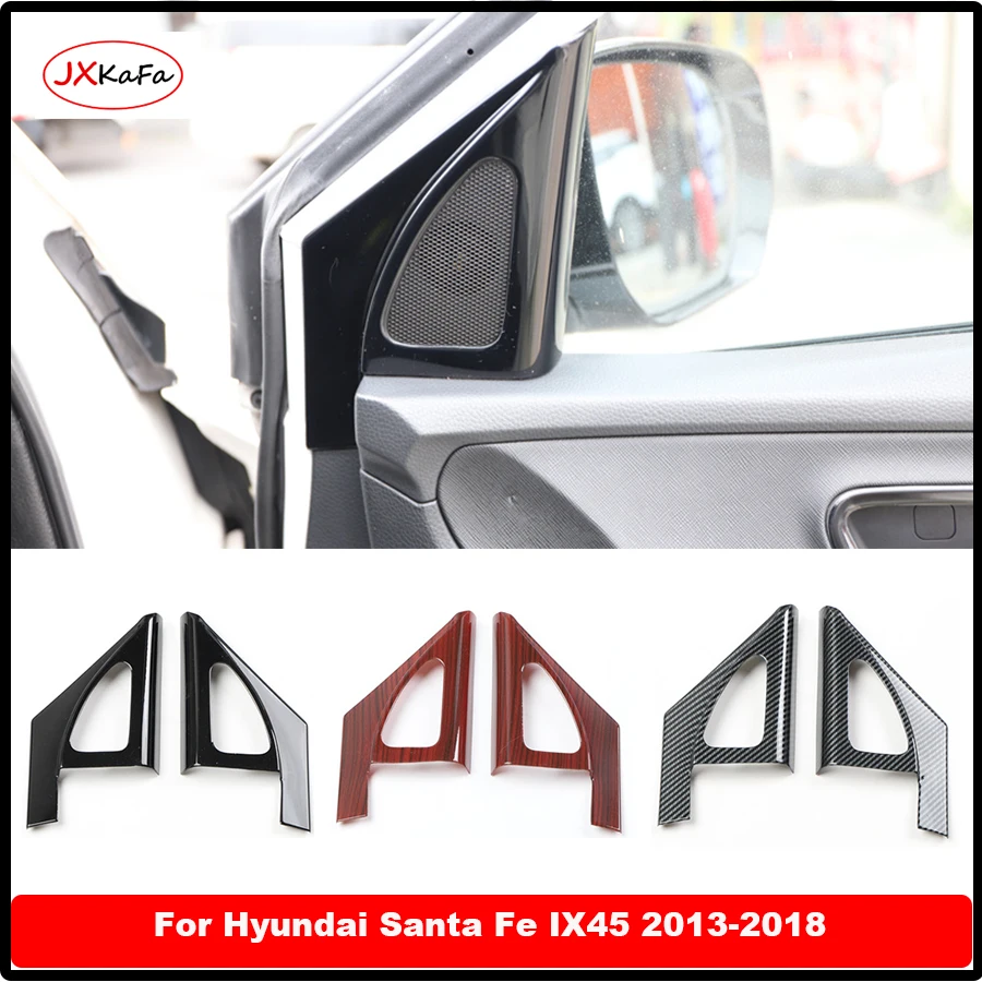 Car Front Dashboard A Pillar Decoration Cover ABS Stickers For Hyundai Santa Fe IX45 2013-2018 Interior Car Accessries 2pcs
