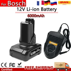 Powtree 6000mAh 12V Li-ion Replacement Battery For Bosch BAT420 BAT411 BAT412 BAT413 BAT414 10.8V Battery Cordless Power Tools