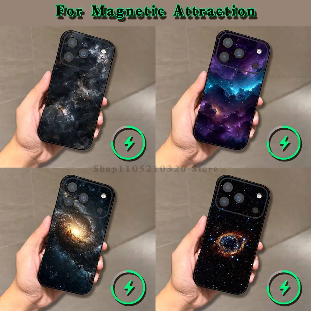 Space For Galaxy Universe Phone Case For iPhone 18,17,16,15,14,13,12,X,XS,Pro,Max,Plus,E,Air,Mini with Magnetic Slim Frosted
