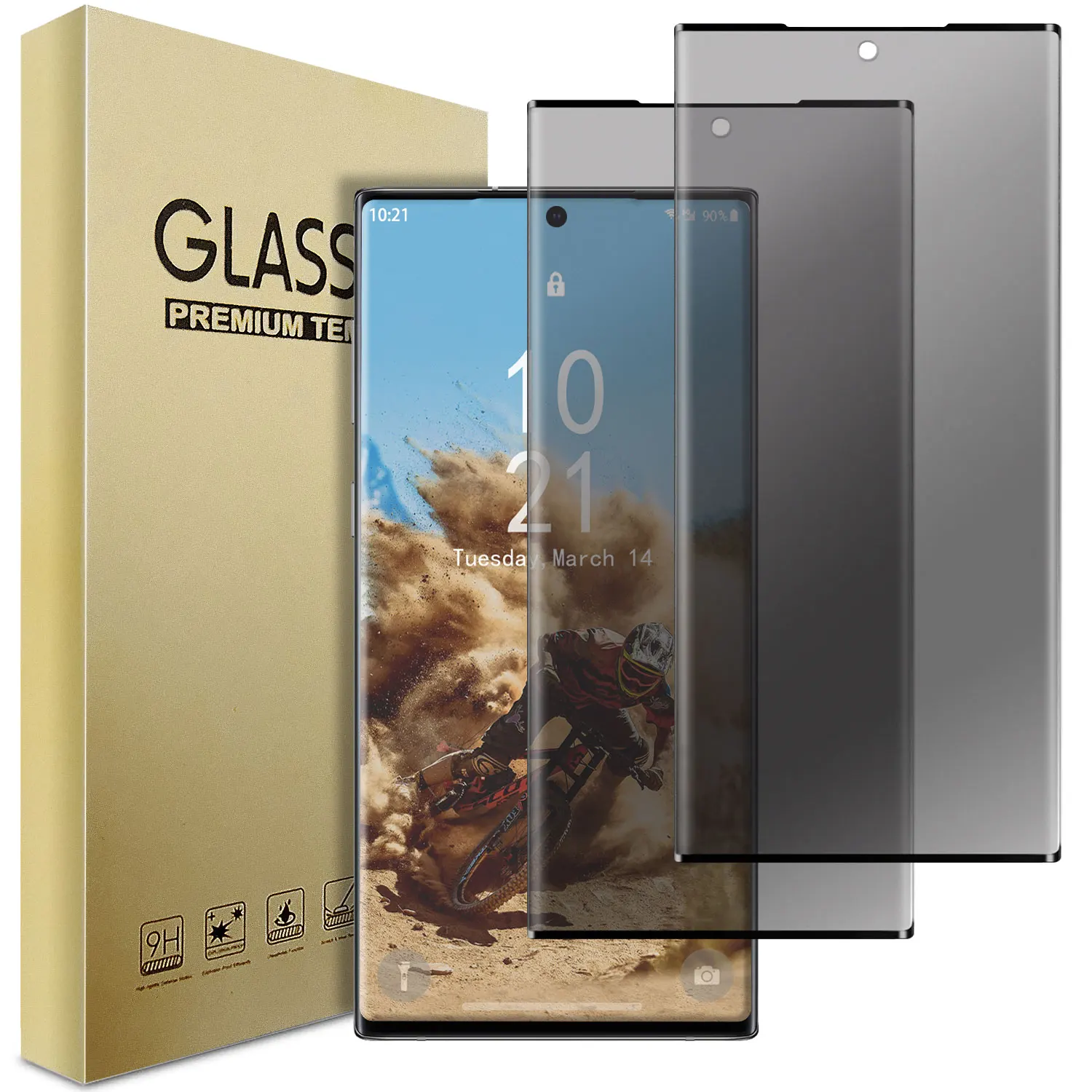 

For Samsung Galaxy Note 10 /Note 10 +/Note 10 Plus 5G Case Friendly Anti Spy Privacy Tempered Glass Screen Protectors 2-Pack