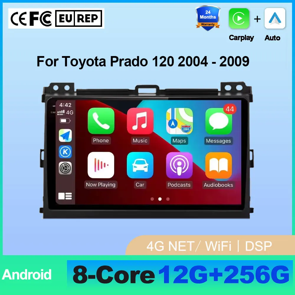 

Wireless CarPlay Android OS Auto Radio 4G LTE Wifi For Toyota Prado 120 2004 - 2009 Car Multimedia GPS Navigation Video Tools