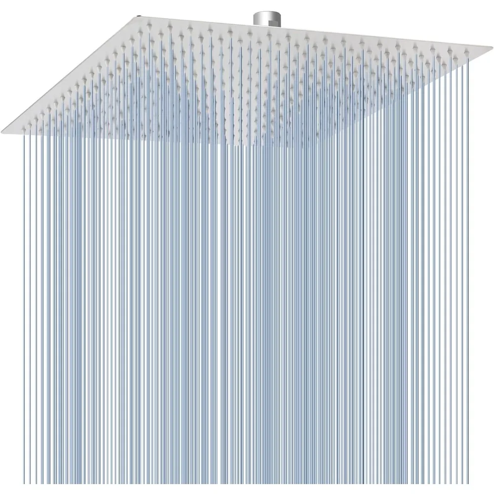 

16-дюймовая насадка для тропического душа, квадратная насадка для душа высокого давления с дождевой насадкой, матовый никель