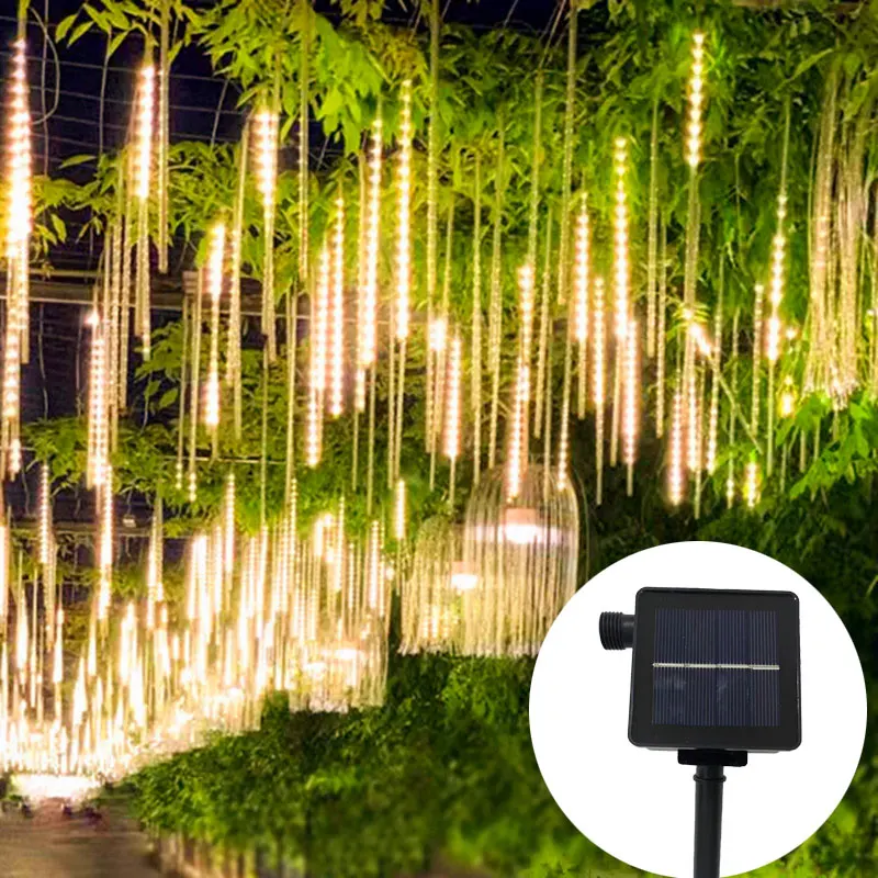 

30/50CM 8 Tubes Solar Meteor Shower LED String Light Garlands Christmas Tree Decoration for Outdoor Wedding Garden Fairy Light