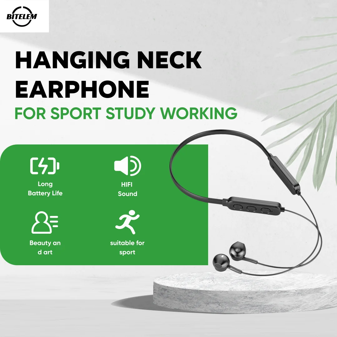 

B6 Hanging Neck Earbuds Wireless Bluetooth Headphone Hot Sale With Microphone Noise Reduction Earphone Subwoofer For Sport