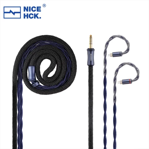 NICEHCK DragonScale Pro IEM Aduio 케이블 8N 초고순도 이어폰 교체 와이어 NX8 P50 용 2Pin 금도금 OFC 4.4mm 플러그