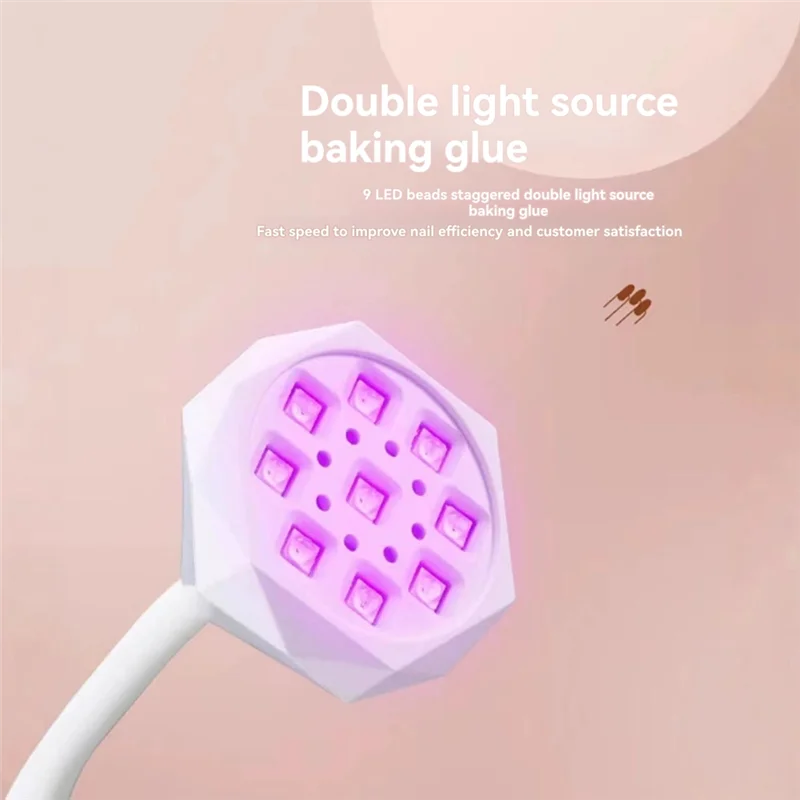 لماذا - مجفف أظافر LED بالأشعة فوق البنفسجية قابل لإعادة الشحن مع مستشعر تلقائي وتحكم باللمس، 360 درجة °   مصباح أظافر لاسلكي قابل للانحناء