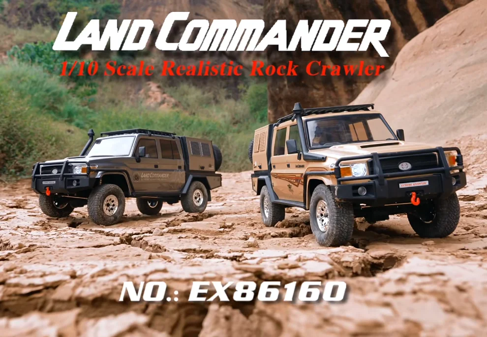 EX86160 1/10 Scale RC Off-Roader 4WD Dual Diff Lock LED Light Adjustable Shock Absorber Electric Remote Control Climbing Car